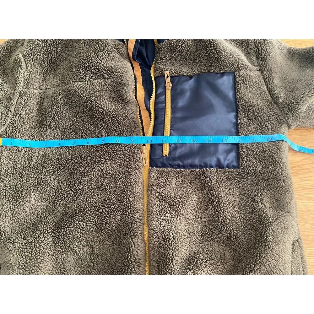 Tommy Bahama Fleece Jacket‎ Boys SZ XL Olive/Brown Blue Full Zip Outdoors Youth